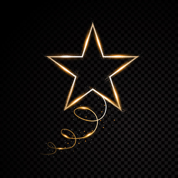 两条金色的线与灯光效果隔离图片下载