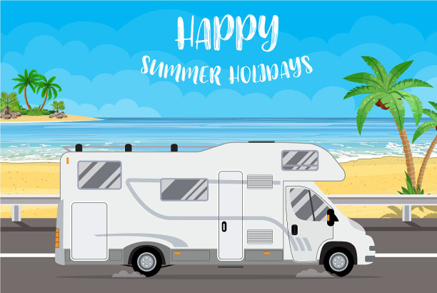 家庭旅行卡车图片下载