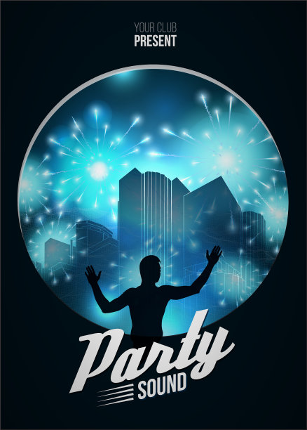 派对舞蹈海报背景模板与DJ图片下载