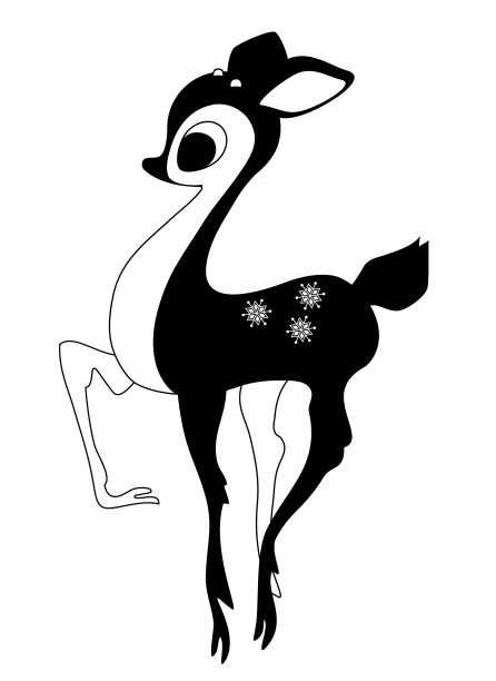 小鹿优雅的小鹿卡模板图片下载