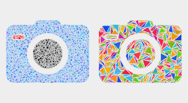 照片相机马赛克图标三角形项目图片下载