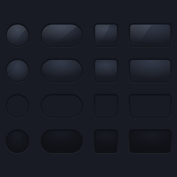 黑色塑料界面按钮空白app图片下载