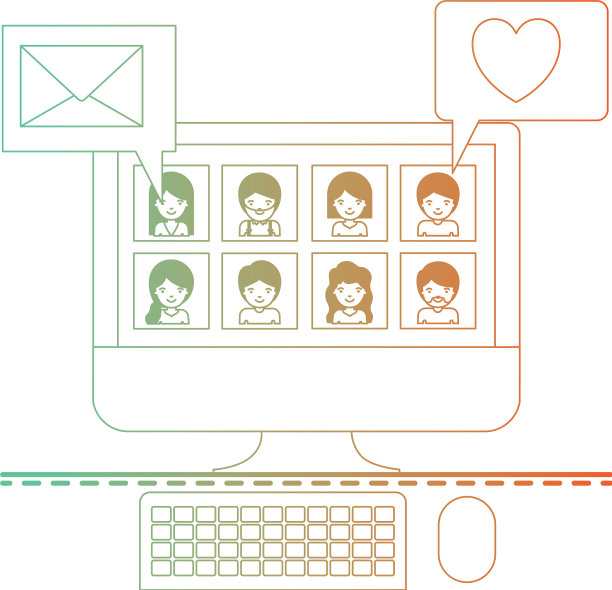 人们在社交网络的桌面图片档案图片下载