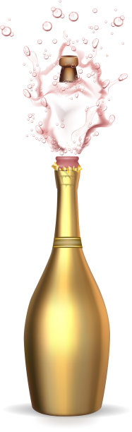 逼真的金色香槟爆炸图片下载