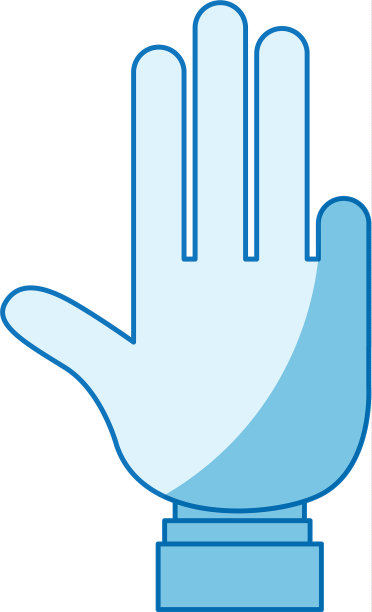 蓝色阴影剪影手示四图片下载