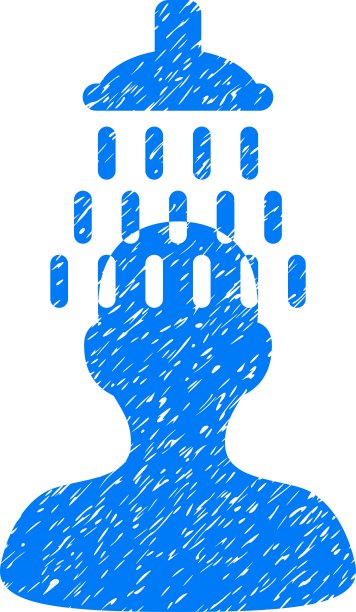 淋浴下的男人粒状纹理图标图片下载