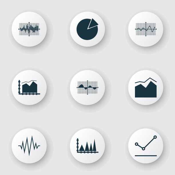 一组图表图表和统计图标图片下载