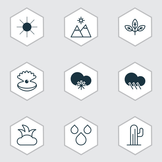 一套9和谐图标包括水滴图片下载