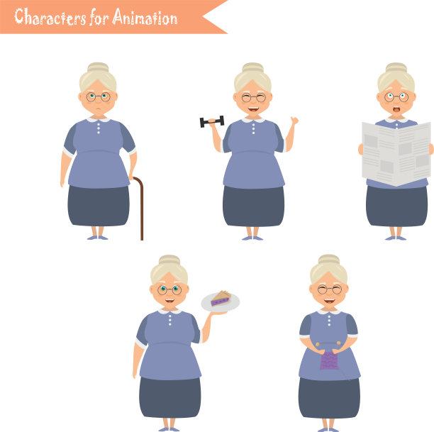 有趣的祖母家庭主妇卡通图片下载