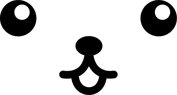 黑白宠物卡哇伊表情脸图片下载