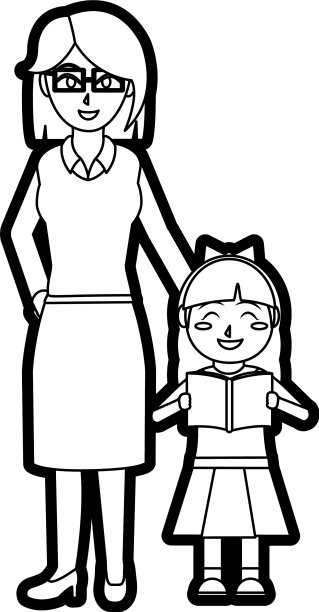 教师与女孩设计图片下载