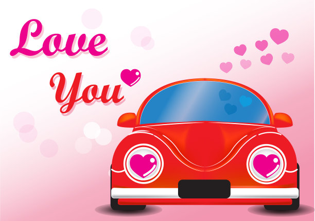 红色有心车图片下载