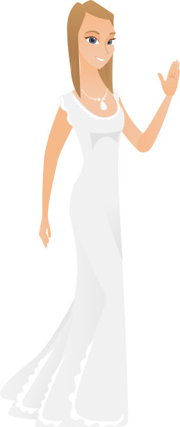 年轻的白人新娘挥着手图片下载