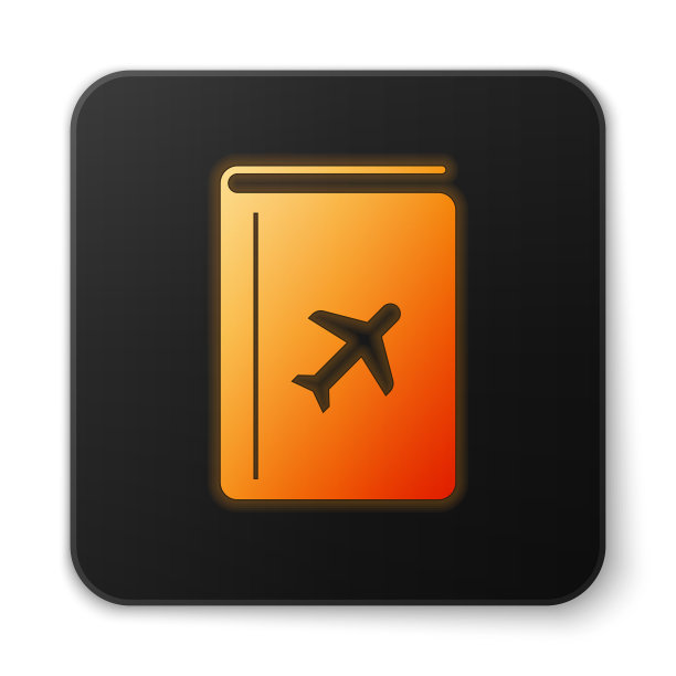 橙色霓虹灯封面书旅游指南图标图片下载