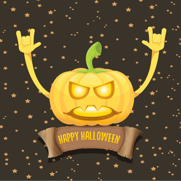 万圣节摇滚滚南瓜性格图片下载