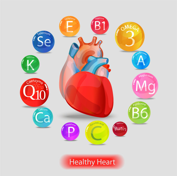 健康的心脏维生素和矿物质图片下载