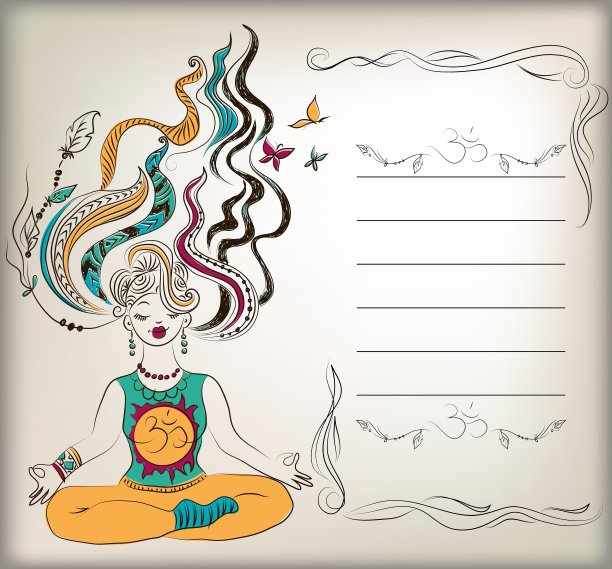 有背景的冥想女孩图片下载