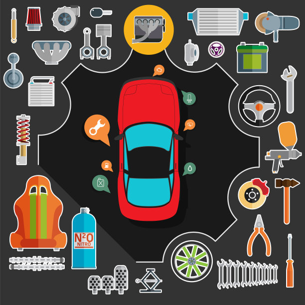 大量的汽车零部件图片下载