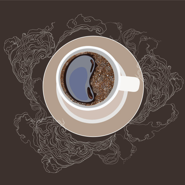 咖啡杯放在一个白盘子里图片下载