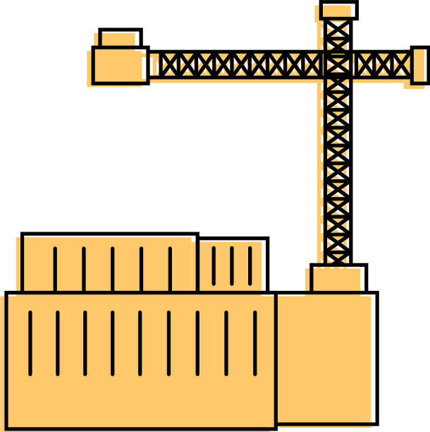 集装箱和工业起重机图标图片下载