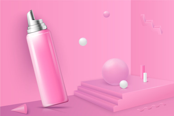 有讲台和泡沫瓶的抽象场景图片下载