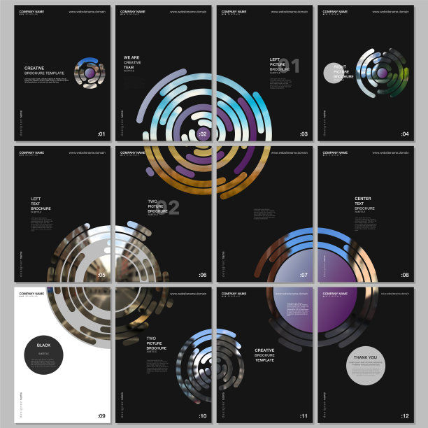 最小的宣传册模板与紫色的色彩图片下载