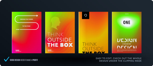 宣传册中抽象色彩的平面设计图片下载