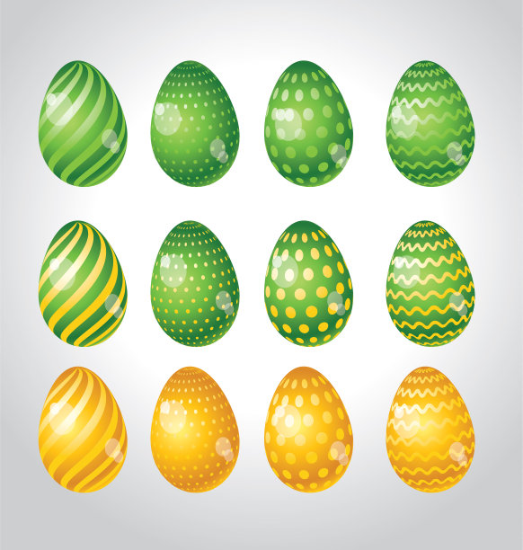 彩虹色彩鲜艳复活节彩蛋设置明亮简单图片下载