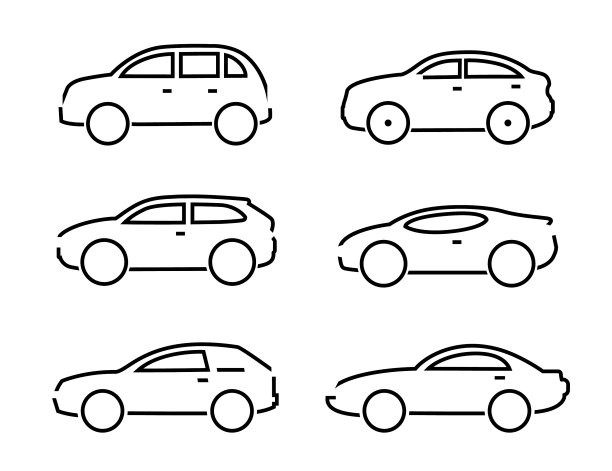 一套黑色汽车图标-股票收集图片下载