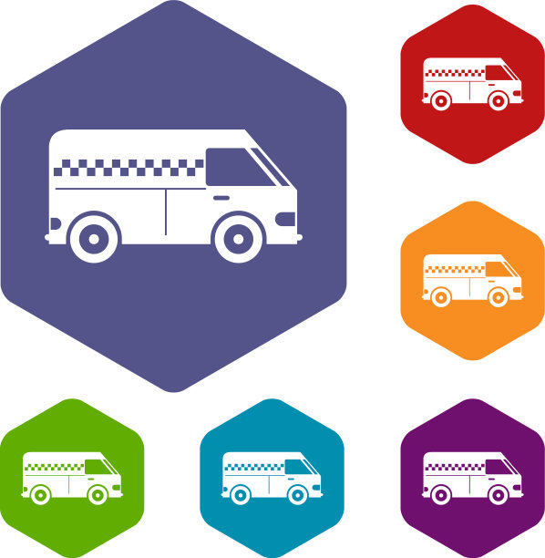 小巴及的士图标套装图片下载