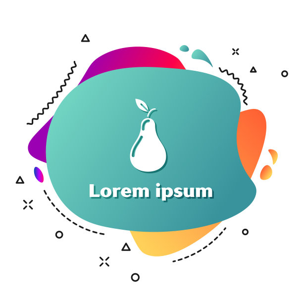 白色的梨图标孤立在白色的背景图片下载