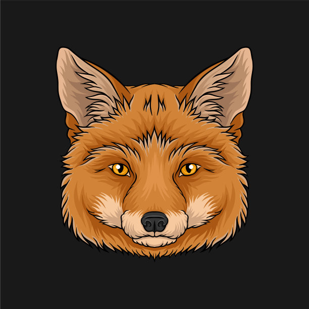 赤狐头野兽手画脸图片下载