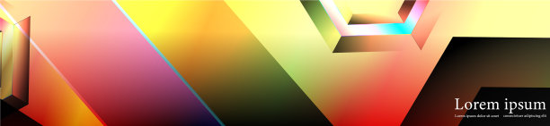 彩色六角形背景的横幅图片下载