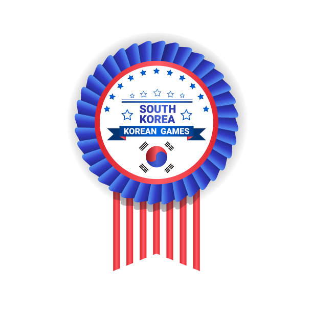 韩国奥运会奖牌模板上孤立白色图片下载