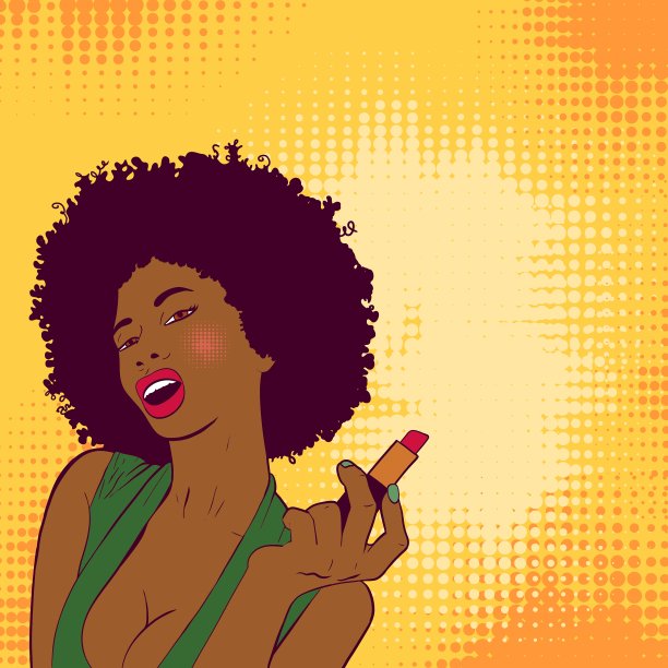 性感的非洲女人肖像做她的化妆流行图片下载