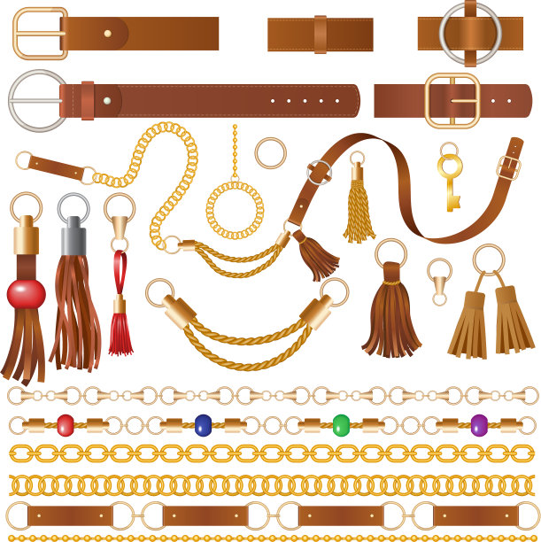 服装的皮革元素织物装饰图片下载