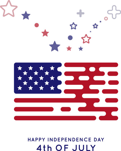 美国国旗风格的圆形线条潮人图片下载