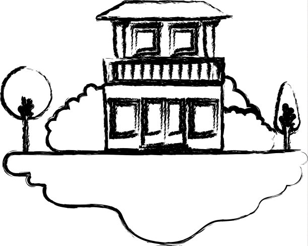 室外场景的单色模糊剪影图片下载