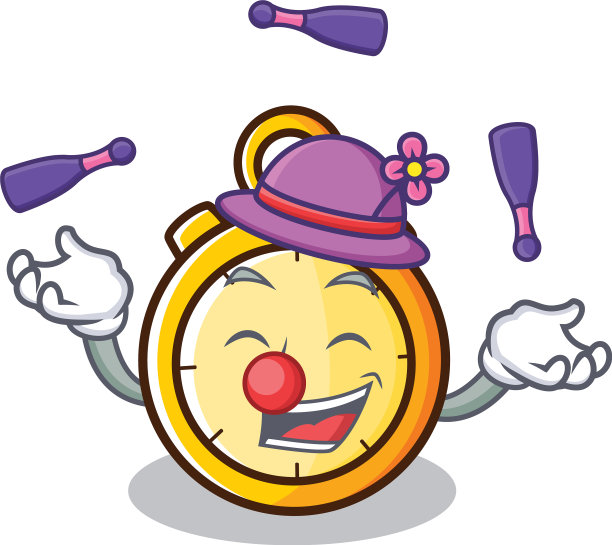 杂耍天文钟人物卡通风格图片下载