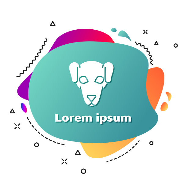 白色猎犬图标孤立在白色上图片下载