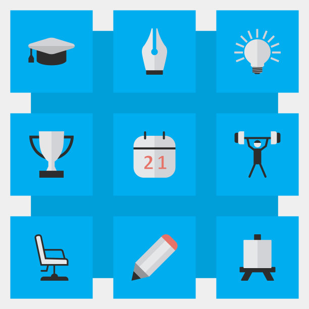 一组简单的知识图标图片下载