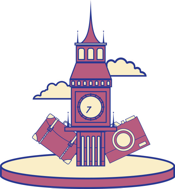 全彩色的伦敦大本钟，背包和图片下载