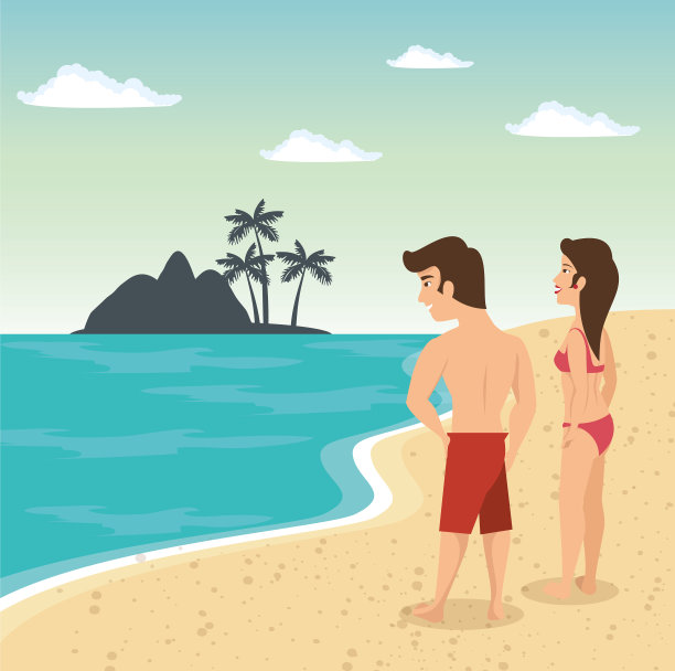 海滩度假的设计图片下载