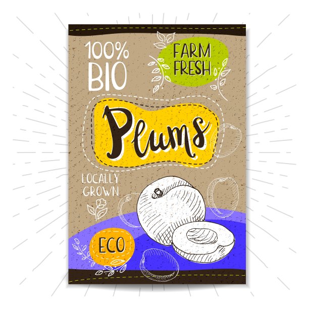 一套手绘标签食品香料图片下载