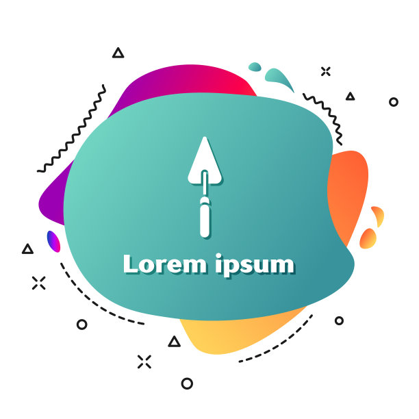 白色花园泥铲，铁锹或铁铲图标孤立图片下载