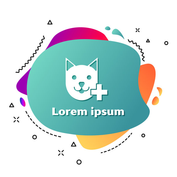 白色兽医诊所标志图标隔离上图片下载