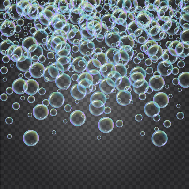 洗发水泡沫与彩色逼真的泡沫图片下载