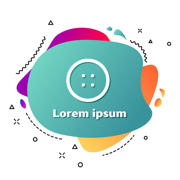 白色缝纫按钮的衣服图标隔离上图片下载