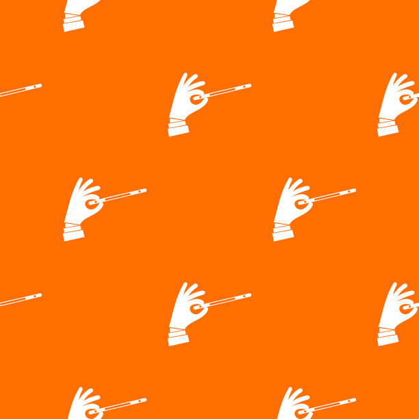 魔术师手用魔术棒图案无缝衔接图片下载