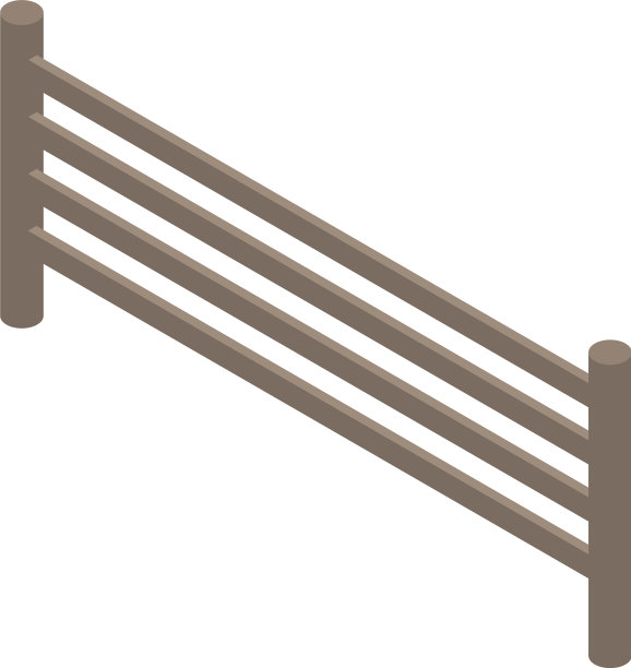 农场木栅栏图标等距风格图片下载